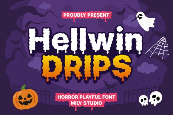 Hellwin Drips Font: Playful Horror Branding for Business