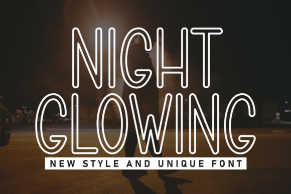 Night Glowing Font: Neon Style for Handmade Products
